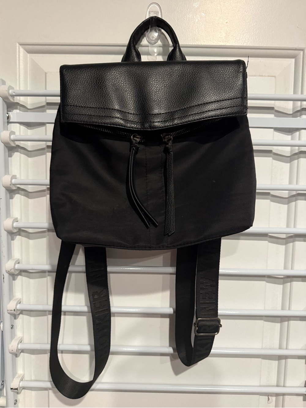Botkier Black Nylon & Leather-Trim Backpack